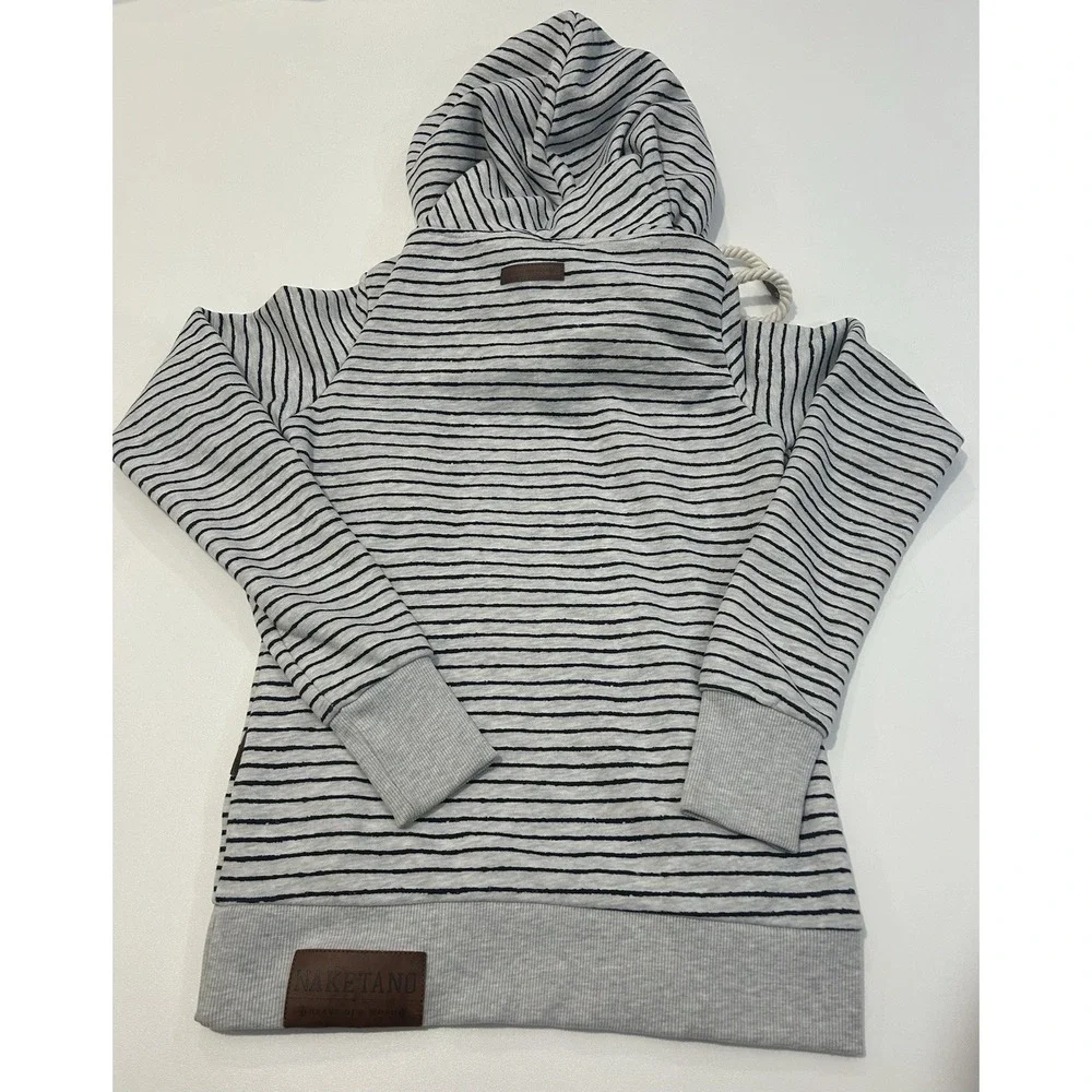 NAKETANO Darth X Striped Funnel Neck Pullover Hoodie Sweatshirt Size Small - Picture 2 of 7